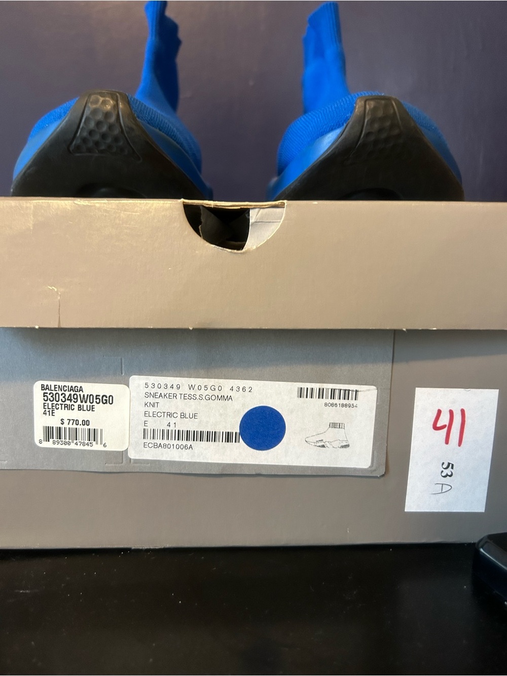 Balenciaga Royal Blue Sock Runner Sneakers - Picture 5 of 6